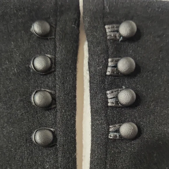 Lauren Ralph Lauren Wool & Cashmere Black Gloves with Button Detail Size Small